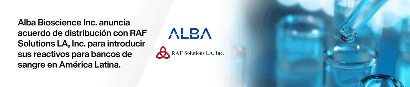 Alba Bioscience Inc. anuncia acuerdo de distribución con RAF Solutions LA, Inc.